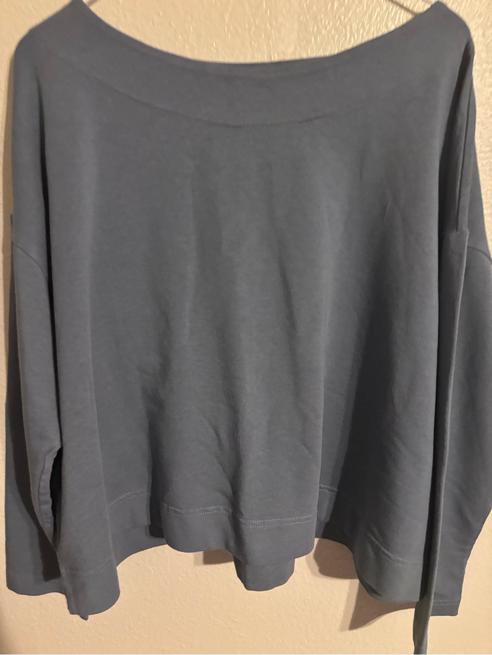 bryn Walker Dusty Blue Wide-Neck Bamboo/Organic Cotton Pullover - Picture 2 of 8